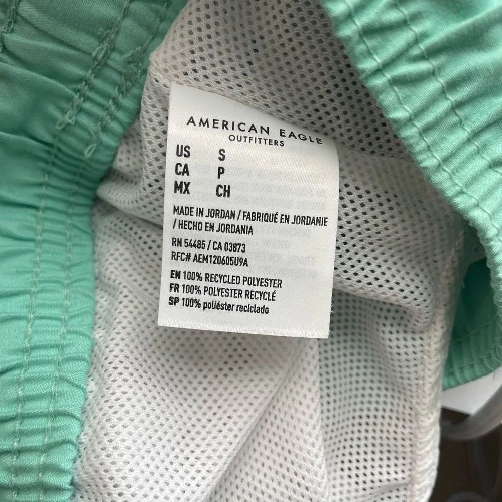 American Eagle‎ Swim Trunks Mens (S) Mesh lining Dot Stripes Print Drawstring